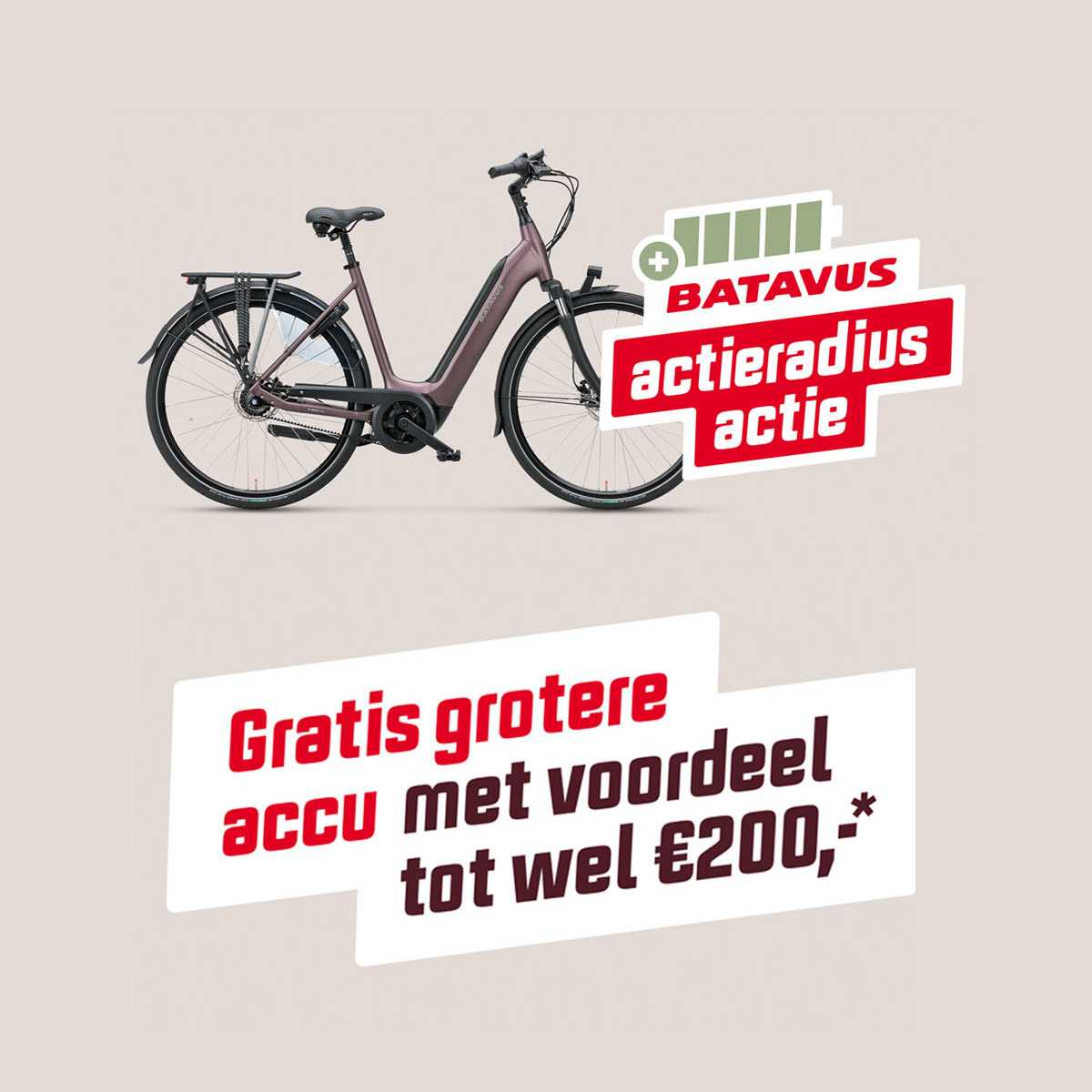 Batavus actieradius actie! Óók bij 't Fietshoekje in Oudemirdum
